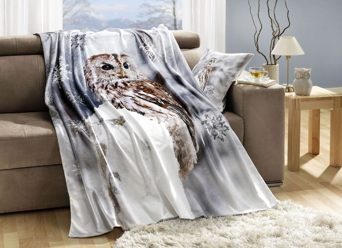 Deken met uilenmotief MULTICOLOR