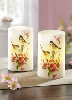 Echte waskaarsen met led, set van 2 