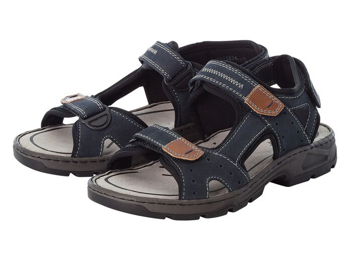 Rieker, klassieke heren trekkingsandalen, gemaakt van leer 