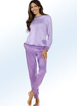 Interlock pyjama met manchetten en all-over design 