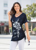 Lang shirt in batiklook in 2 kleuren 