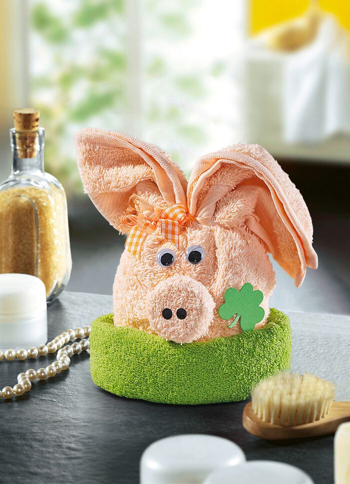 Geluksvarkentje van badstof 