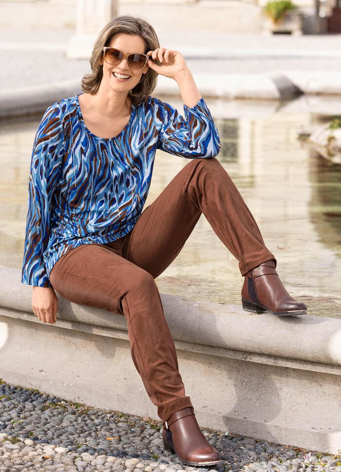 Shirt met strass-versiering op de voorkant 