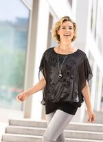 Ponchotuniek met chiffon bies 