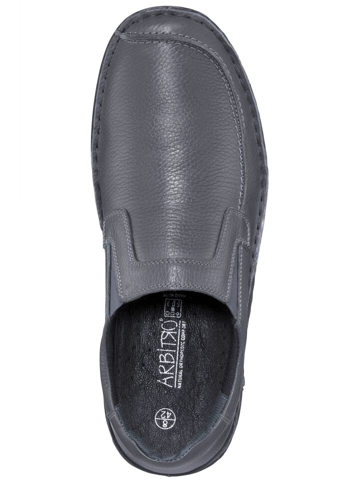 Slippers van generfd nappaleer GRIJS