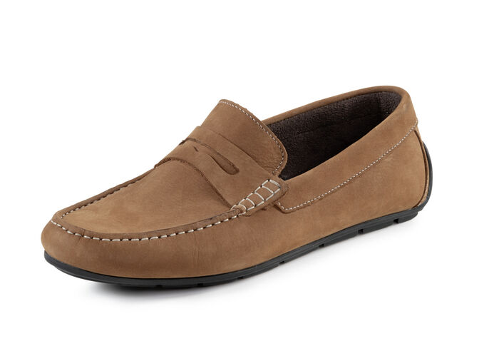 Mocassinpantoffels in klassiek design COGNAC