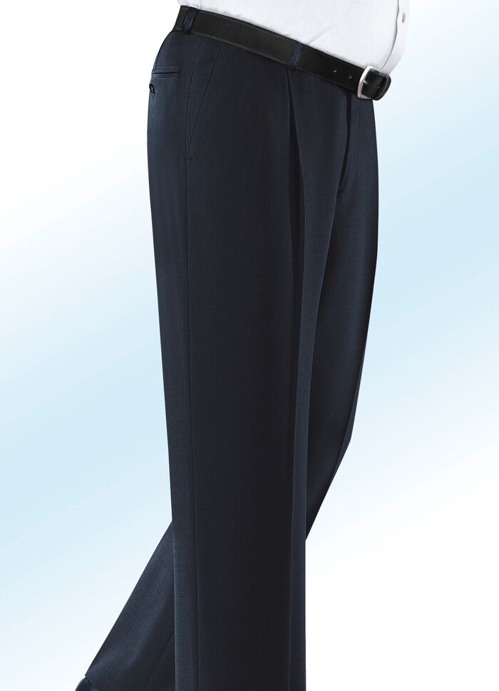 Onderbuikbroek "Klaus Models" met plooien in 4 kleuren MARINE