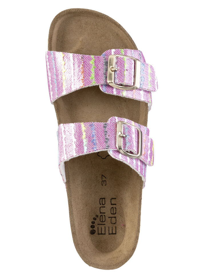 ELENA EDEN muiltjes gemaakt van synthetisch materiaal met een interessant patroon ROZE-KLEURRIJK