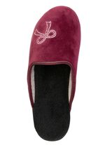 Tweepack klassieke damespantoffels, breedte G, met fonkelende strass-steentjes 1x Bordeaux, 1x Kameel