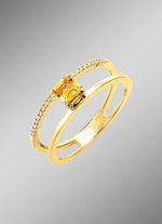 Moderne damesring met citrien en diamanten 