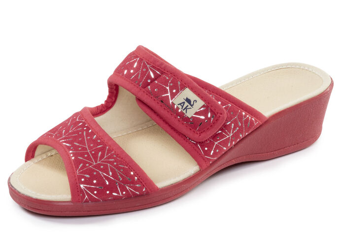 Lichtgewicht damesmuiltjes met klittenbandsluiting ROT