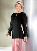 Shirt met bijzondere halslijnverwerking in 2 kleuren 