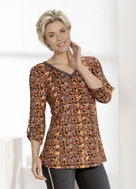 Shirt met V-hals met decoratieve lintafwerking 