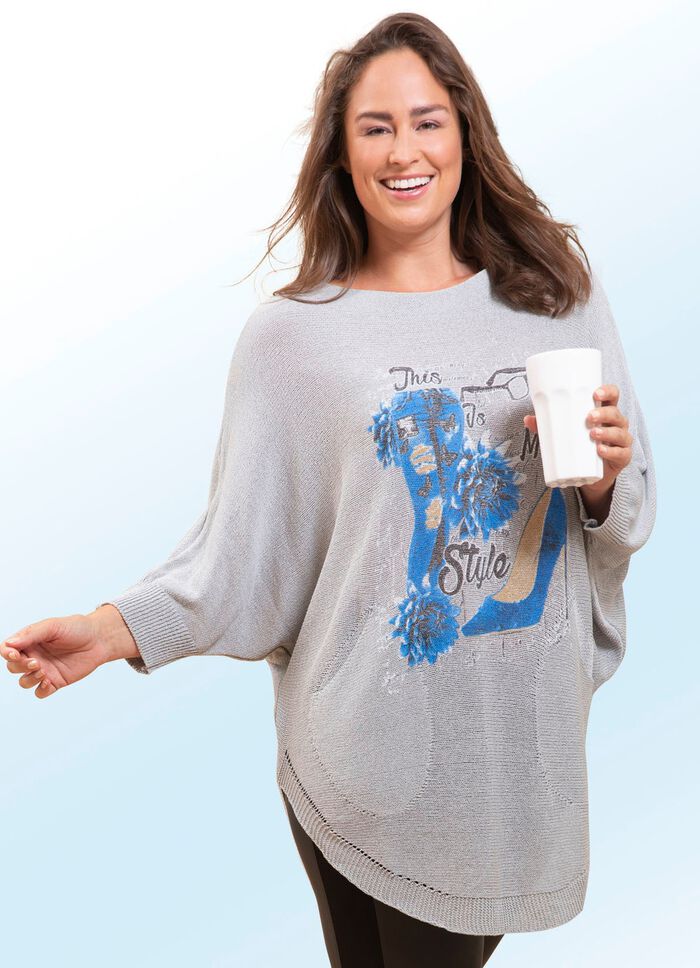 Gebreide tuniek met een slimme print 