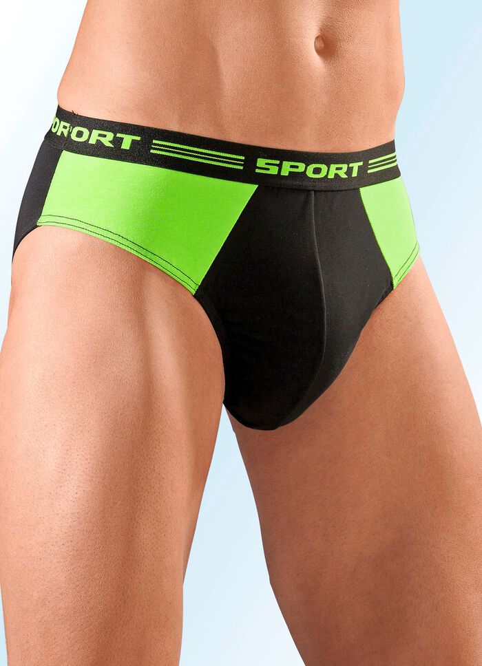 Set van vier slips, effen, met inzetstukken 