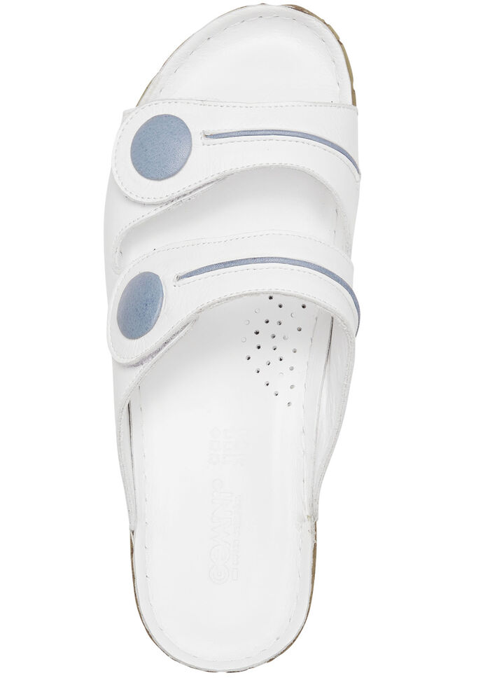 Gemini muiltjes van deels gekleurd rundnappaleer WITTE SPIJKERBROEK