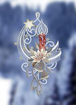Raamdecoratie kaars met sterrenketting 