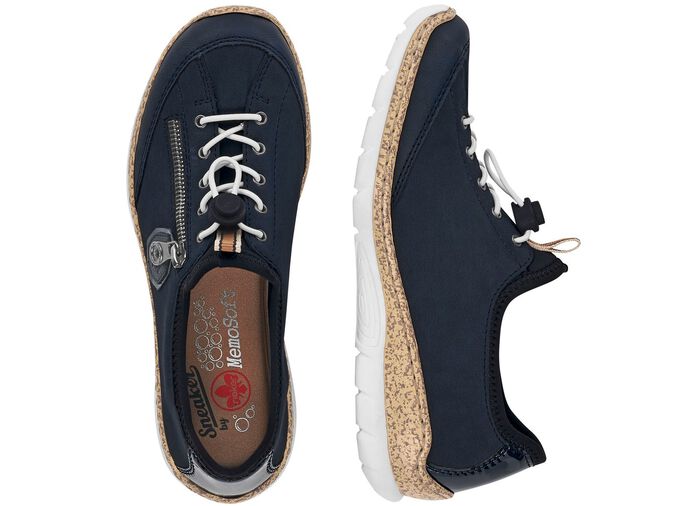 Rieker, sportieve damessneakers, met MemoSoft binnenzool DONKERBLAUW