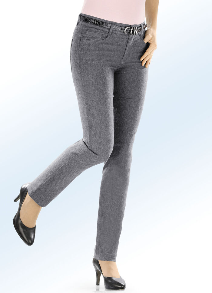 Broek met aangenaam zachte, warme voering MIDDENGRIJS GEM.