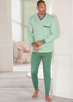 Pyjama met V-hals en boordjes 