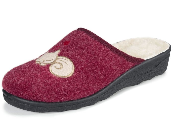 Slippers met schattige kattenapplicaties BORDEAUX