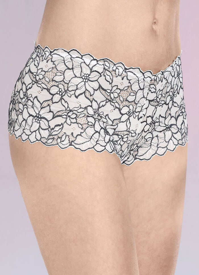 Tweepak broeken van elastisch kant 