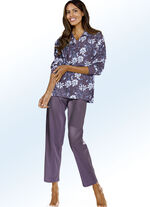 Set van twee pyjama's met manchetten en open beenmanchetten 