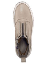 Dragonfly laarsje van nappaleer met decoratieve ritssluiting TAUPE