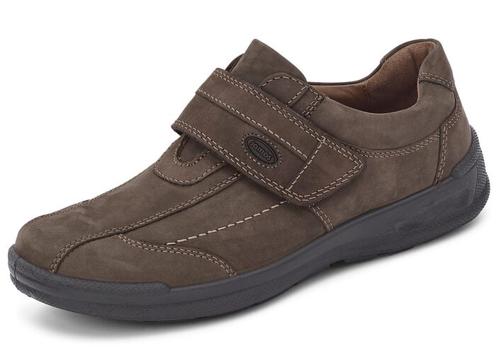 Slippers met verstelbare klittenbandsluiting TABAK