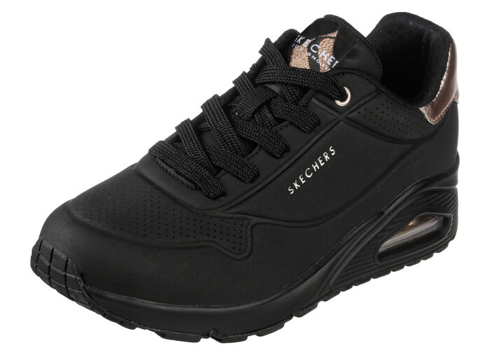 SKECHERS, comfortabele damessneakers, met zichtbaar luchtkussen SCHWARZ-GOLD