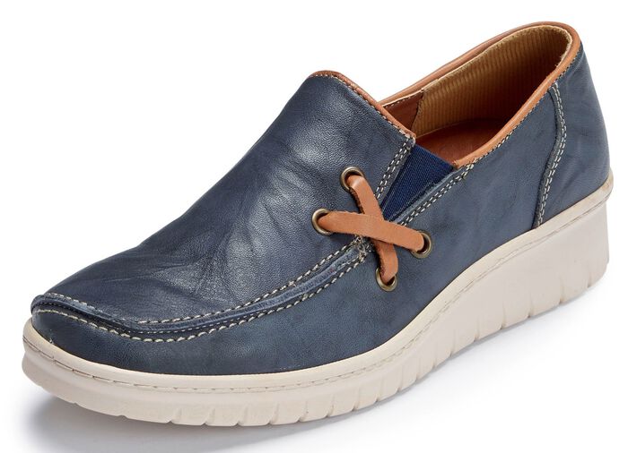 ELENA EDEN pantoffels met een gerimpelde structuur JEANS