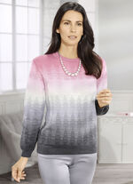 Trui in jacquardmotief ROSÉ-WIT-GRIJS