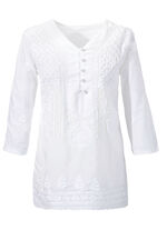 Tuniek met borduursel, gemaakt van puur katoen 