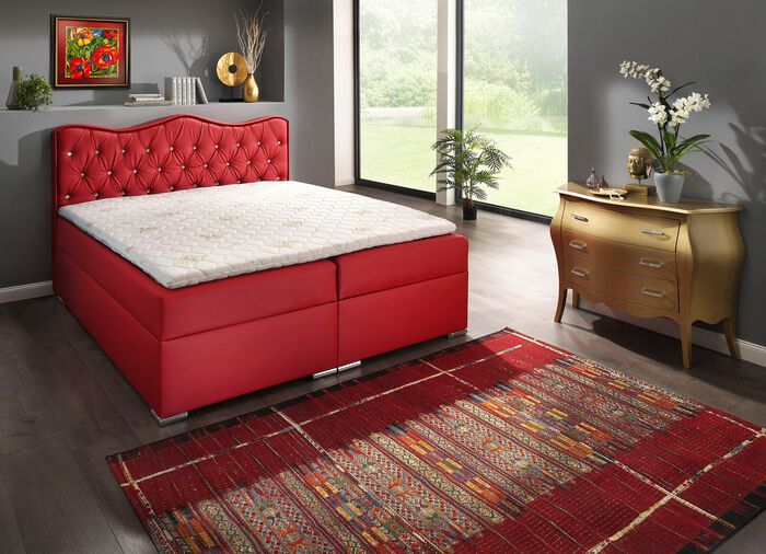 Boxspringbed met elegante kunstleren bekleding 