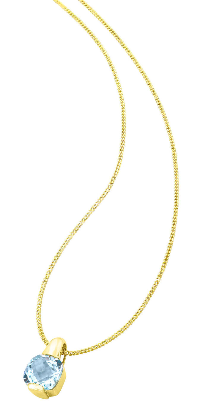 Moderne kettinghanger met blauwe topaas 