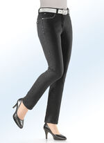 Comfortabele jeans met 5 zakken ZWART