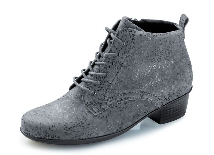 Waldl&auml;ufer veterlaarzen met bloemenreli&euml;f GRIJS