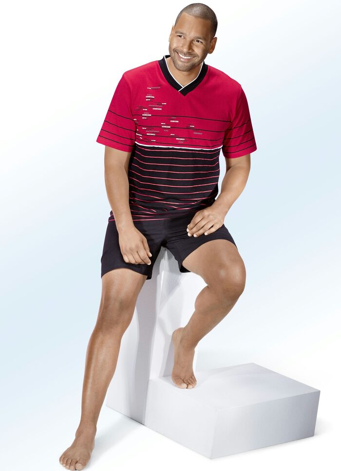 Shortys, pak van twee, met V-hals en gedrukte ringvorm 