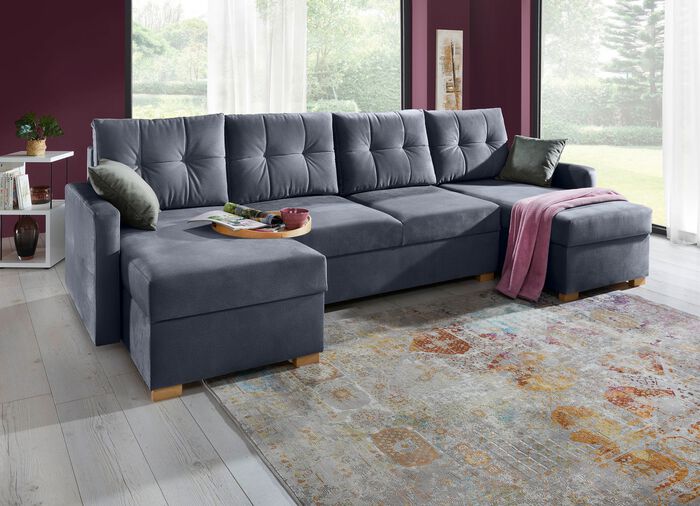 Comfortabele leefruimte met bedfunctie en 3 bedstedes ANTRACIET