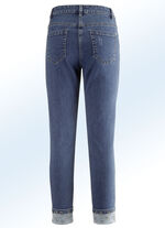 Elegante jeans in 7/8-lengte met mooie strass-versiering JEANSBLAUW