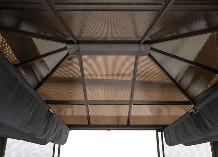 SOJAG aluminium paviljoen Castel in een elegante bronskleur 