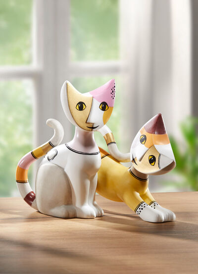 Paar katten van de kunstenaar Rosina Wachtmeister 