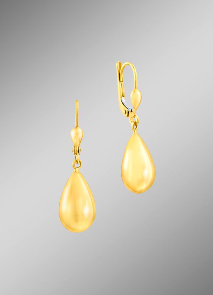 Oorbellen met bungelende druppels in hoogglans 