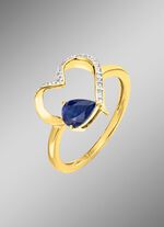 Tijdloze romantiek: damesring met echte saffier 