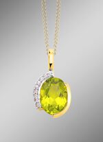 Hanger met echte peridoot en synthetische zirkonia 