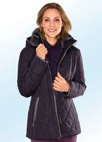 Jas met in de lengte doorgestikte zijkanten 