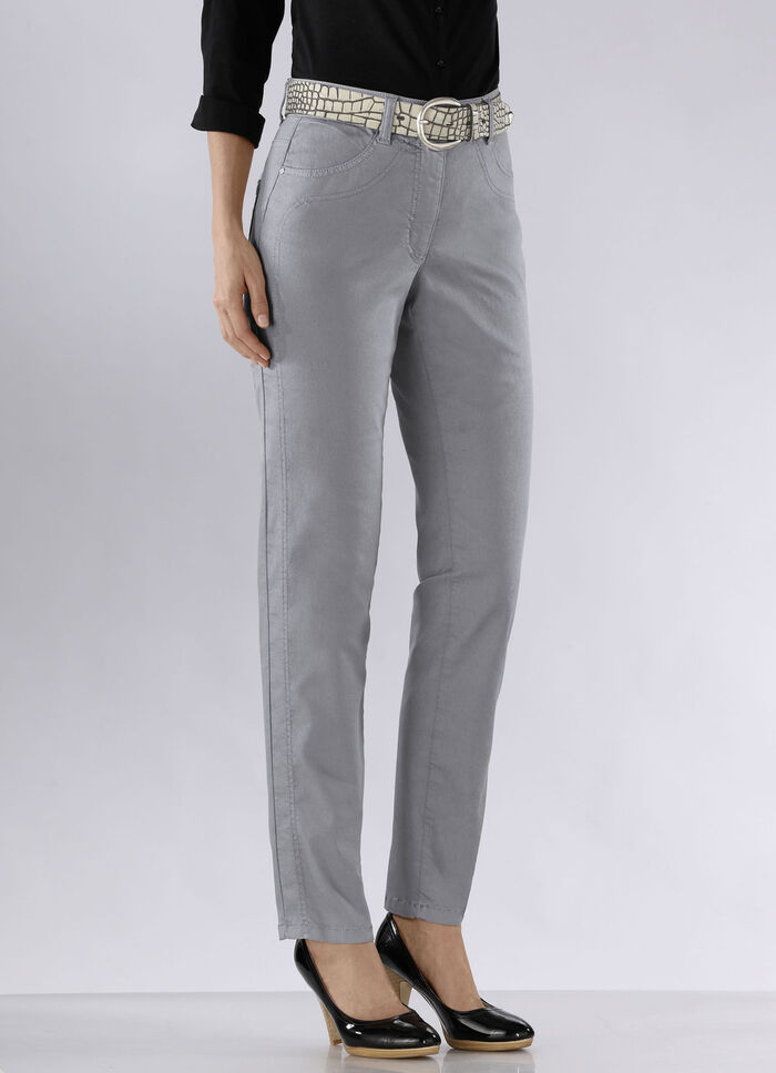 Power-stretch-jeans LICHTGRIJS