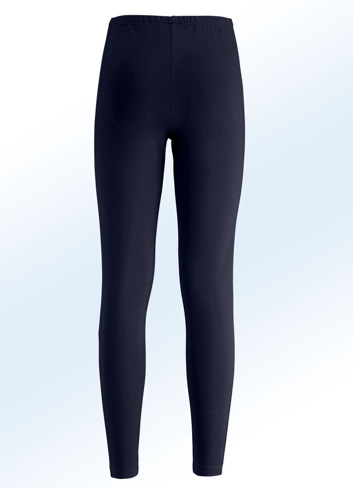 Leggings in een interessante materiaalmix MARINE