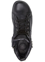 Andrea Conti veterlaarsje met reptiel-reliëf inzetstuk en decoratieve ritssluiting ZWART