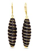 Oorbellen met echte zwarte agaat 